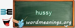 WordMeaning blackboard for hussy